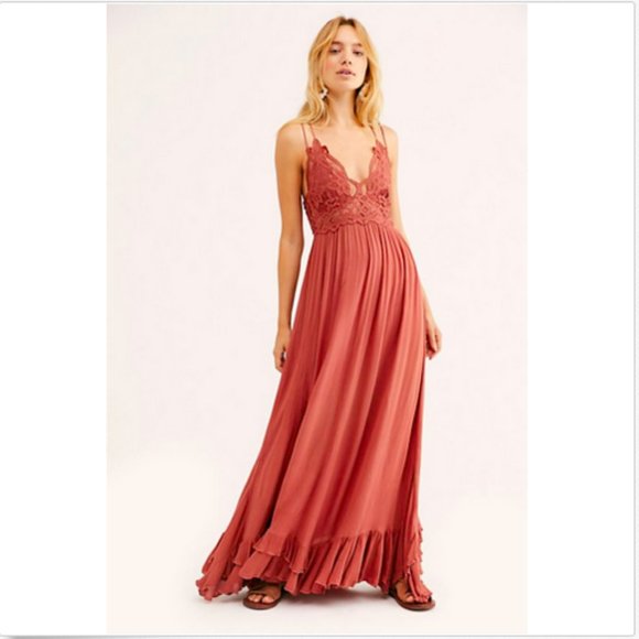 copper maxi dress